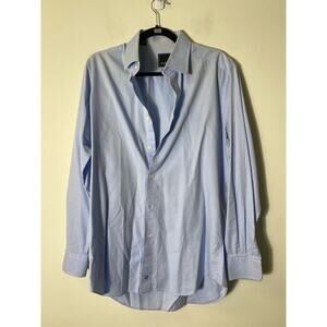 Men's David Donaho Blue Button Down Dress Shirt Sz 16.5/35/35 Trim